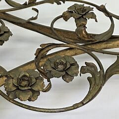 Vintage Art Deco Floral Gilt Oval Coffee Table, 20th century