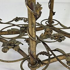 Vintage Art Deco Floral Gilt Oval Coffee Table, 20th century