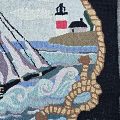 Vintage Claire Murray Nantucket Clipper Ship Hooked Rug
