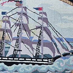 Vintage Claire Murray Nantucket Clipper Ship Hooked Rug