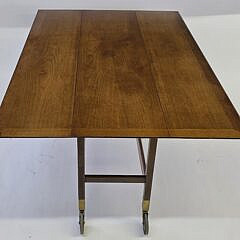 Mid Century Modern Danish Teak Drop Leaf Dining Table Server