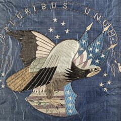 Antique American Sailors Souvenir Silkwork, 19th century