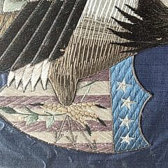 Antique American Sailors Souvenir Silkwork, 19th century