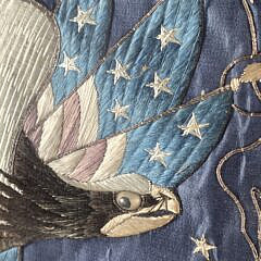 Antique American Sailors Souvenir Silkwork, 19th century
