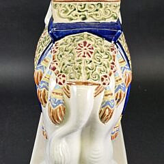 Vintage Glazed Figural Ceramic Chinese Royal Elephant Garden Stool, 20th Century