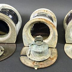 Set of Three Antique Metal Ships Light Lanterns, 19th century