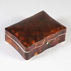 British Regency Antique Tortoiseshell Box, 19th Century, on carved feet