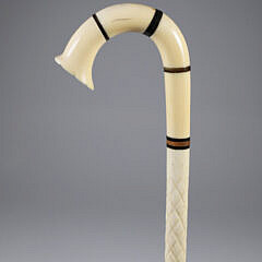 Whaler Made C-Grip Cane, 19th Century