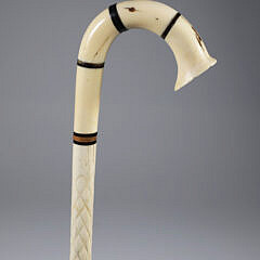 Whaler Made C-Grip Cane, 19th Century