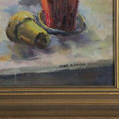 Minna Alexander Oil on Canvas “Tabletop Floral Still Life By The Window”