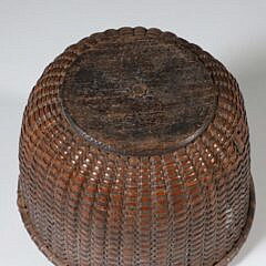 Diminutive Antique Round Open Swing Handle Nantucket Basket, 19th Century