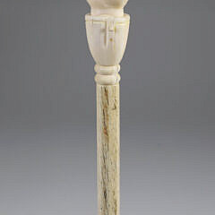 Whaler Made Clenched fist Walking Stick, 19th Century, antique whale ivory clenched fist on a whalebone shaft 