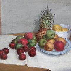 Montaque Oil on Linen “Tabletop Fruit Still Life”