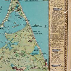 Ruth Haviland Sutton Colored Lithograph Map of Nantucket