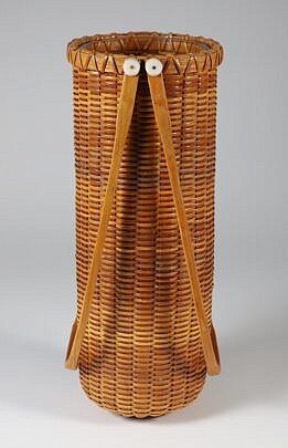 1 Paul Willer Tall Double Swing Handle Nantucket Basket, circa 2005, signed and dated willer, 2005