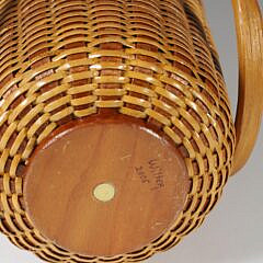 Paul Willer Tall Double Swing Handle Nantucket Basket, circa 2005