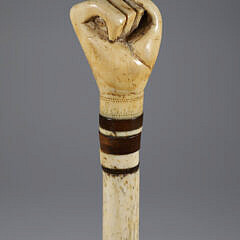 Whaler Made Clenched Fist Walking Stick, 19th Century
