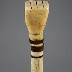 Whaler Made Clenched Fist Walking Stick, 19th Century