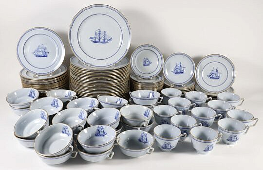 Spode Trade Winds Blue and White Nautical Dinner Service
