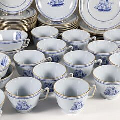 Spode Trade Winds Blue and White Nautical Dinner Service
