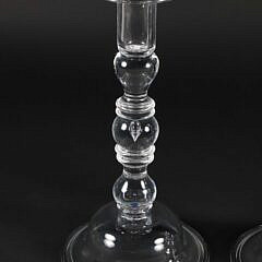 Pair of Large Vintage Steuben Hand Blown Crystal Candlesticks