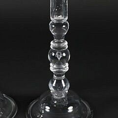 Pair of Large Vintage Steuben Hand Blown Crystal Candlesticks