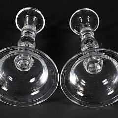Pair of Large Vintage Steuben Hand Blown Crystal Candlesticks