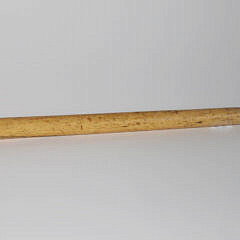 Large Whaler Made “Triad NY” Fist Grip Grasping Ebonized Wood Bar Walking Stick, 19th Century