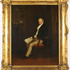 19th Century Oil on Canvas "Portrait of John Sherman" born 1776, painted 1847