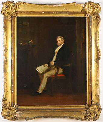 19th Century Oil on Canvas "Portrait of John Sherman" born 1776, painted 1847