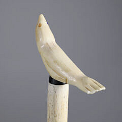 Whaler Made Seal Grip Cane, 19th Century