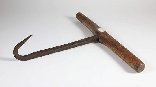 Iron and Wood Gaff Hook, 19th Century