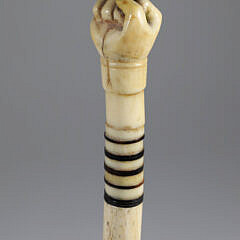 Whaler Made Clenched Fist Walking Stick, 19th Century