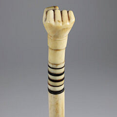 Whaler Made Clenched Fist Walking Stick, 19th Century