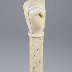 Whaler Made Clenched Fist Walking Stick, 19th Century