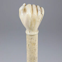 Whaler Made Clenched Fist Walking Stick, 19th Century