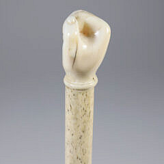 Whaler Made Clenched Fist Walking Stick, 19th Century