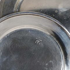 Sixteen Sterling Silver Bread Plates with Line Molded Rims