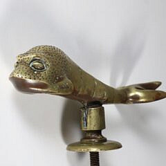 19th Century Brass Dolphin Door Knocker Inscribed MALTA