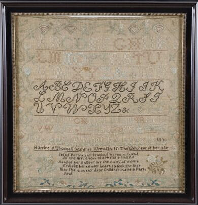 Harrlez A. Thomas Sampler "Wrought in the 12th Year of Her Age 1810"