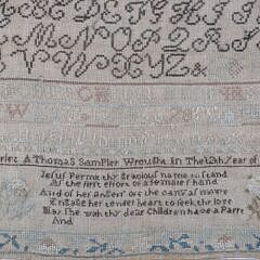 Harriez A. Thomas Sampler “Wrought in the 12th Year of Her Age 1810”