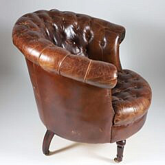 Tufted Leather Club Chair, 19th Century