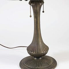 Tiffany Style Six-Panel Stained Glass Shade Lamp