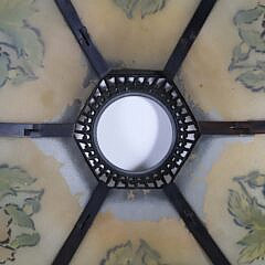 Tiffany Style Six-Panel Stained Glass Shade Lamp
