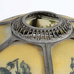 Tiffany Style Six-Panel Stained Glass Shade Lamp
