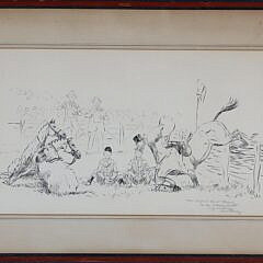 Paul Desmond Brown Pen and Ink Drawing “The Perfect Team”