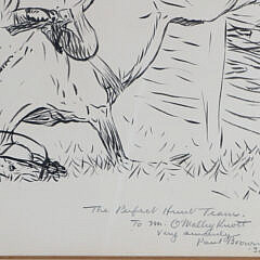 Paul Desmond Brown Pen and Ink Drawing “The Perfect Team”