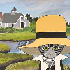 Maggie Meredith Oil on Canvas “Kitty Cat at the Life Saving Museum”