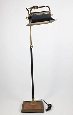 Vintage Patina Bronze Adjustable Floor Lamp with Hand Grip