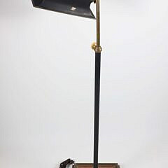 Vintage Patina Bronze Adjustable Floor Lamp with Hand Grip